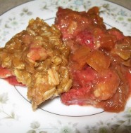 crock-pot rhubarb and strawberry crisp