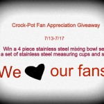 Crock-Pot Ladies Fan Appreciation Giveaway ~ Win Stainless Steel Bowl Set and Measuring Tools