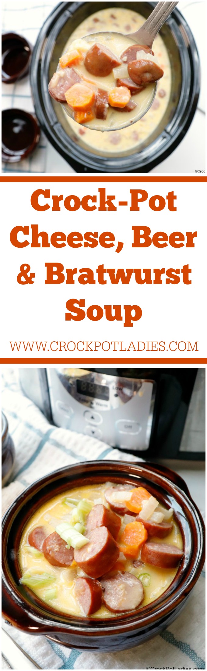 Crock-Pot Cheese, Beer & Bratwurst Soup