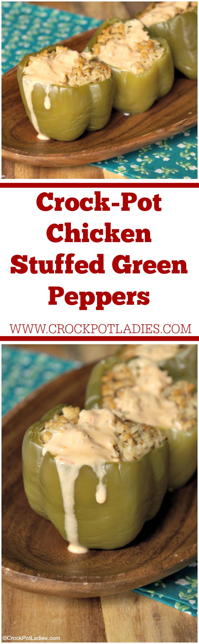 Crock-Pot Chicken Stuffed Green Peppers