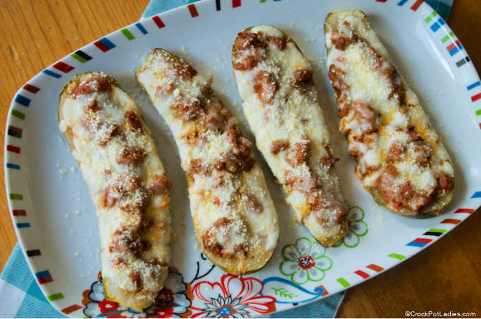 Crock-Pot Zucchini Pizza Boats