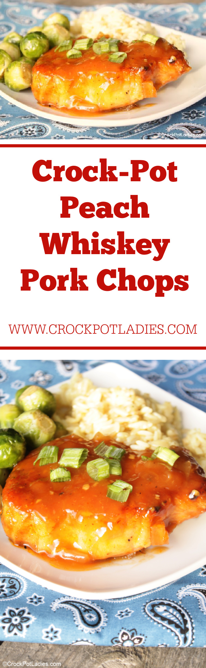 Crock-Pot Peach Whiskey Pork Chops
