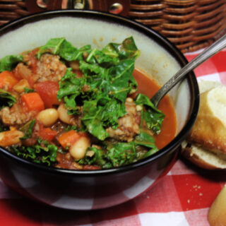 Crock-Pot Italian Sausage Tuscan Bean & Kale Soup