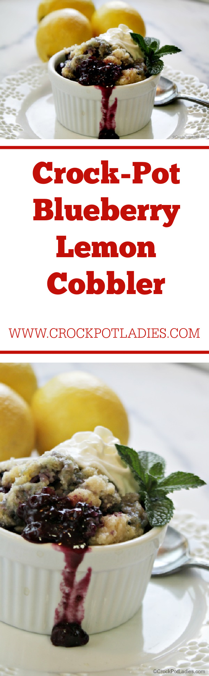 Crock-Pot Blueberry Lemon Cobbler