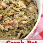 Crock-Pot Bacon and Garlic Sweet Green Beans - A perfect side dish for any meal or special occasion (think Christmas, Thanksgiving, Easter) these Crock-Pot Bacon and Garlic Sweet Green Beans will make you drool! The green beans are seasoned to perfection with bacon and garlic and then a little touch of sweetness happens with some brown sugar. Amazing! [Gluten Free, Low Calorie, Low Carb, Low Fat and just 9 Weight Watchers SmartPoints per serving!] | CrockPotLadies.com