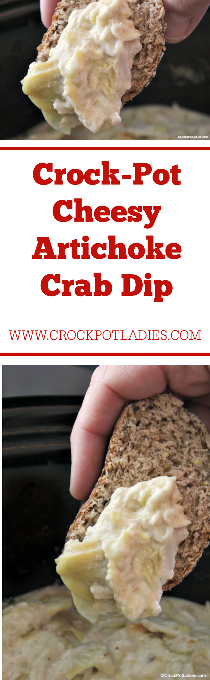 Crock-Pot Cheesy Artichoke Crab Dip