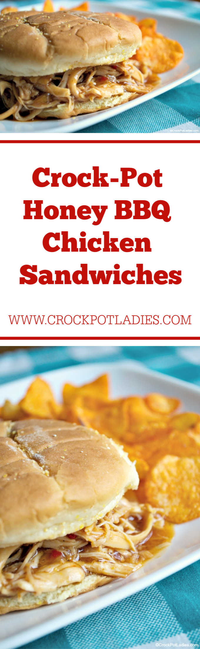 Crock-Pot Honey BBQ Chicken Sandwiches