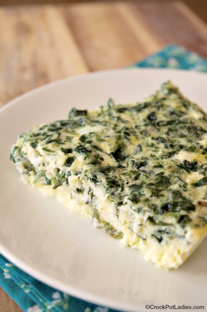 CrockPot Crustless Spinach & Feta Quiche CrockPot Ladies