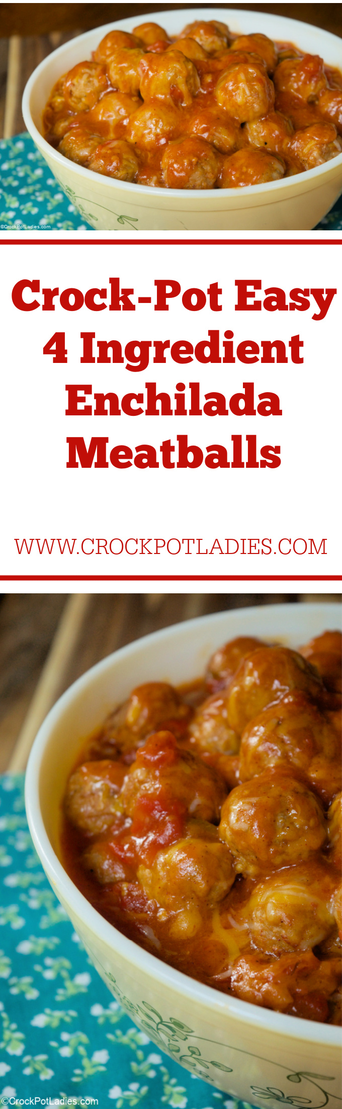 Crock-Pot Easy 4 Ingredient Enchilada Meatballs