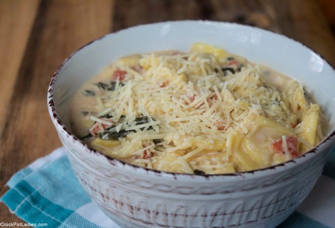 Crock-Pot Vegetarian Creamy Tortellini Soup